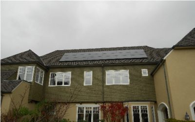 Solar panels on large home