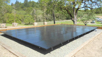 Large solar panel on the ground